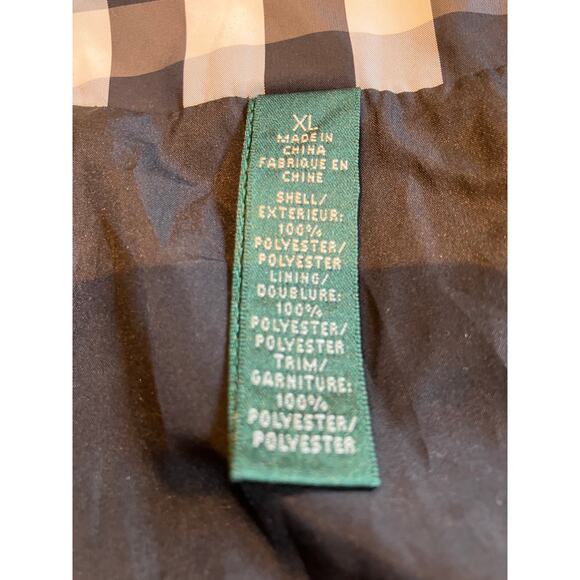 Lauren Ralph Lauren Gingham Check Jacket XL Zip Front Black White Women’s - Picture 6 of 9